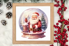 Santa Claus In Snow Globe Clipart Sublimation, Christmas SVG Product Image 3