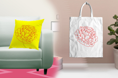 Minimal Red Peony Line Art Embroidery Design Product Image 3