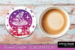Celestial Coaster Sublimation, Boho Mystical Round Coaster Product Image 1