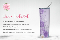 Purple Rose Sublimation 20oz Tumbler Wrap Product Image 2