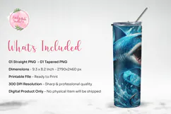Shark Fishing Ocean Tumbler Wrap PNG Product Image 3
