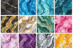 50 Marble Texture Digital Papers Bundle Product Image 3