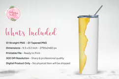 Yellow Gold Ink Tumbler Wrap PNG, Add Own Text Tumbler Product Image 3