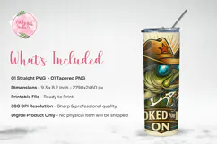 Hooked For Life Fishing Tumbler Wrap PNG Product Image 3
