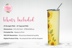 Yellow Sunflower Floral Tumbler Wrap PNG Product Image 3