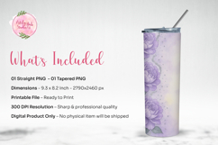 Purple Peony Floral Tumbler Wrap PNG Product Image 3