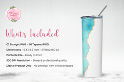 Teal Gold Ink Printable Tumbler Wrap PNG, Straight &amp; Tapered Product Image 3