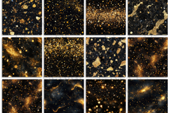 Black &amp; Gold Glitter Digital Paper Product Image 3