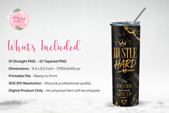 Black Gold Motivational Tumbler Wrap PNG Product Image 3