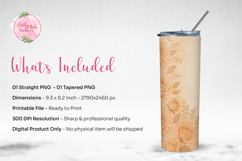 Beige Rose Floral Tumbler Wrap PNG Product Image 3