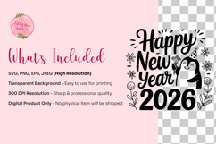 2026 Happy New Year svg Bundle, happy new year png Product Image 3