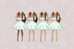 Winter clipart, Christmas girls fashion illustration Product Image 4