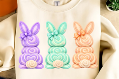Bunny Coquette Bow PNG, Faux yarn Bunny PNG, Coquette Easter Product Image 3