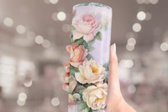 Roses Tumbler Sublimation | Watercolor Seamless Tumbler Wrap Product Image 3