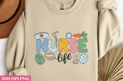 Nurse Life PNG, Retro Nurse Easter Sublimation PNG Product Image 3