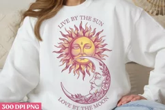 Live By The Sun Love PNG, Sun and Moon Sublimation PNG Product Image 3