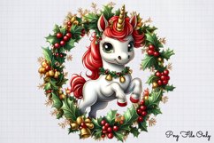 Christmas Unicorns Clipart Bundle Product Image 6