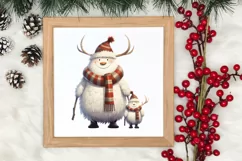 Cute Christmas Highland Cow Clipart, Christmas PNG Product Image 3