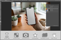 Smartphone On Wooden Table Product Image 2