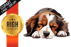 Cute Sleep Dog Sublimation PNG Design - Sublimation Design Product Image 1