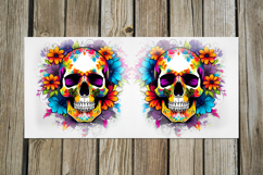 Skulls and flowers | Halloween Sublimation Mug design PL Product Image 3