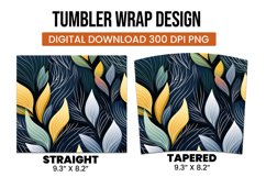 Abstract Shapes And Leaves Tumbler Wrap Sublimation Product Image 3