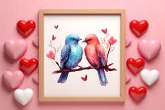 Breeds of Valentine Kissing Birds, Valentine's Day Clipart Product Image 3