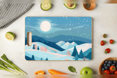 Whimsical Winter Landscape Cutting Boards sublimation Design Product Image 3