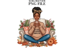 Autumn woman melanin png design for T-shirts Product Image 1