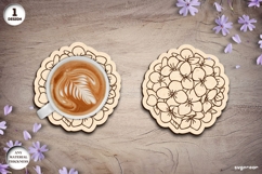 Flowers Coasters Laser Cut Bundle | Drink Coaster | SVG Product Image 3