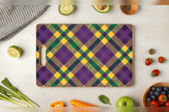 Purple Green &amp; Yellow Plaid Cutting Boards sublimation Desig Product Image 3