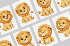 15 Bundle Watercolor Baby Lion King Jungle Animal Wildlife Product Image 3