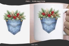 Denim pocket flowers png design for T-shirts Product Image 3