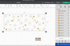 Daisy and Stars Wrap For Libbey Can Glass| Retro Flowers SVG Product Image 2
