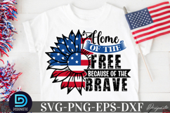 Home of the free because of tyhe SVG, 4th July Sunflower SVG Product Image 3