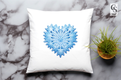 Blue Snowflake Heart Clipart Sublimation PNG Product Image 3