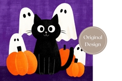 Cute Halloween Tumbler, Black Cat Tumbler Sublimation Product Image 3