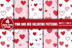 Pink And Red Valentine Digital Paper Patterns PNG Product Image 1