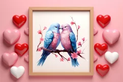 Breeds of Valentine Kissing Birds, Valentine's Day Clipart Product Image 3