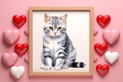 Valentine Cats Clipart, Valentine Pets Clipart Product Image 3