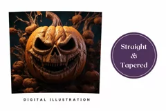 3D Pumpkin Tumbler Wrap, 3D Halloween Tumbler Wrap Design Product Image 3