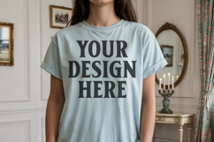 Comfort Colors 1717 Chambray T-Shirt Mockup Product Image 1