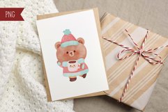 Christmas animal Christmas watercolor kawaii clipart holiday Product Image 3