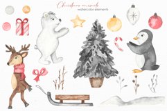 Christmas animals watercolor Product Image 3