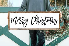 Merry Christmas sign SVG, Laser SVG, Cricut SVG Product Image 3