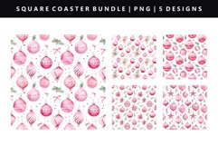 Christmas Square Coaster Design | Square Coaster PNG Product Image 4
