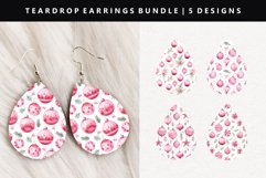 Christmas Teardrop Earring Sublimation PNG Design Product Image 1