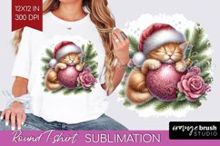 Christmas Animals Round Tshirt Background - Cute Christmas Product Image 1