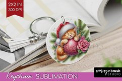 Christmas Animals Keychain PNG - Cute Christmas Keychain Product Image 1