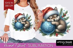 Christmas Animals Round Tshirt Background - Cute Christmas Product Image 1